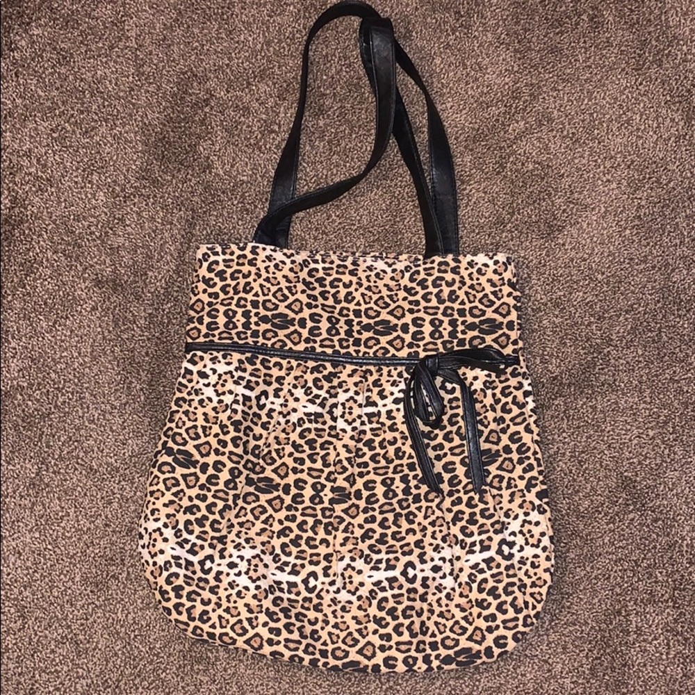 “Call It Spring” Leopard print tote bag.